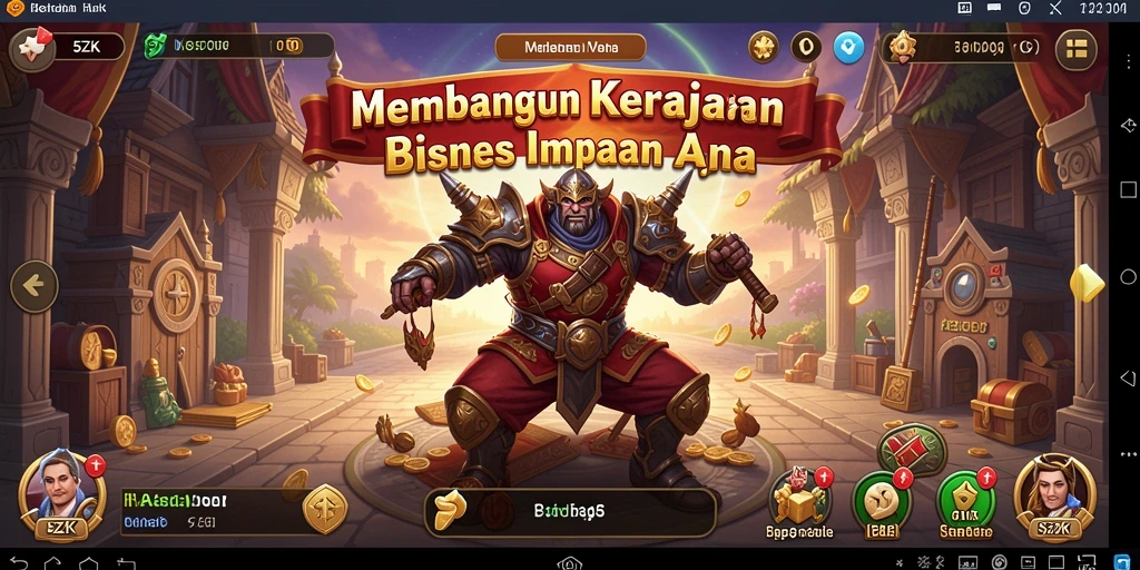 Tampilan gameplay 5ZK dengan fokus pada pengelolaan bisnis yang strategis.