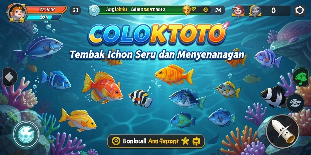 Gameplay COLOKTOTO menampilkan aksi seru dalam berburu ikan.