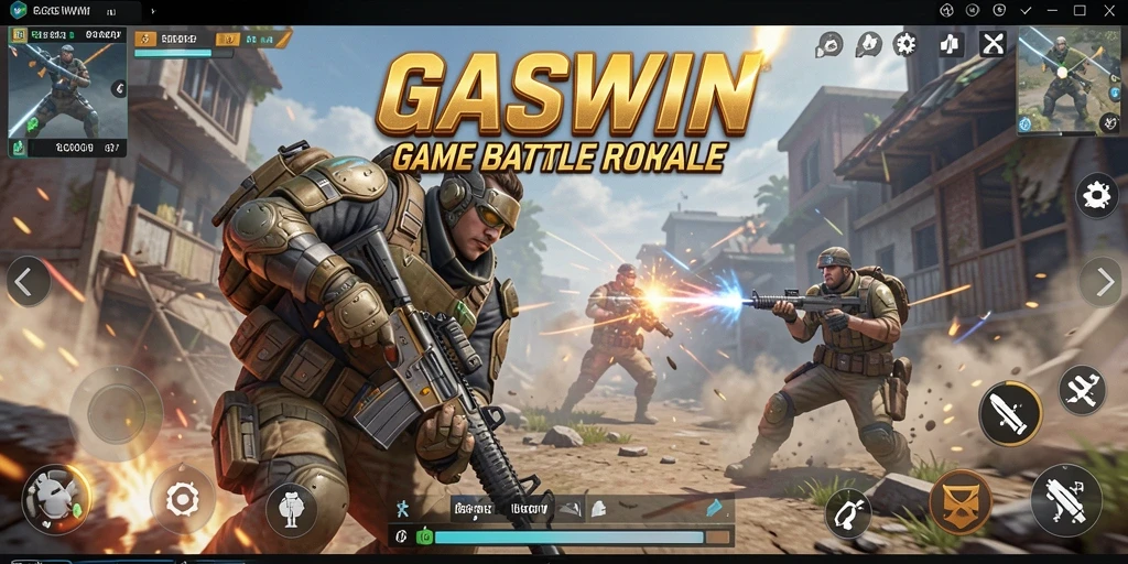 Tampilan gameplay GASWIN yang mendebarkan di medan perang Battle Royale.