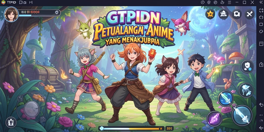 Tampilan gameplay GTPIDN dengan aksi seru karakter anime.