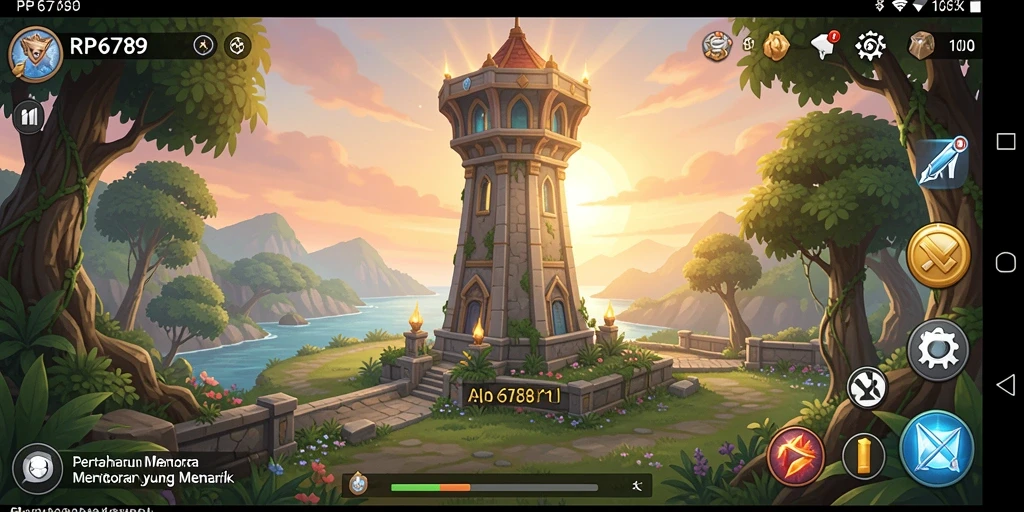 Tangkapan layar utama RP6789 menampilkan aksi seru dari gameplay Tower Defense.