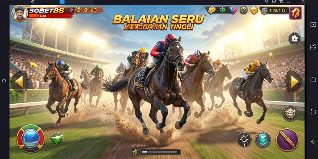 Tampilan gameplay balapan yang seru dan mendebarkan di SOBET88.