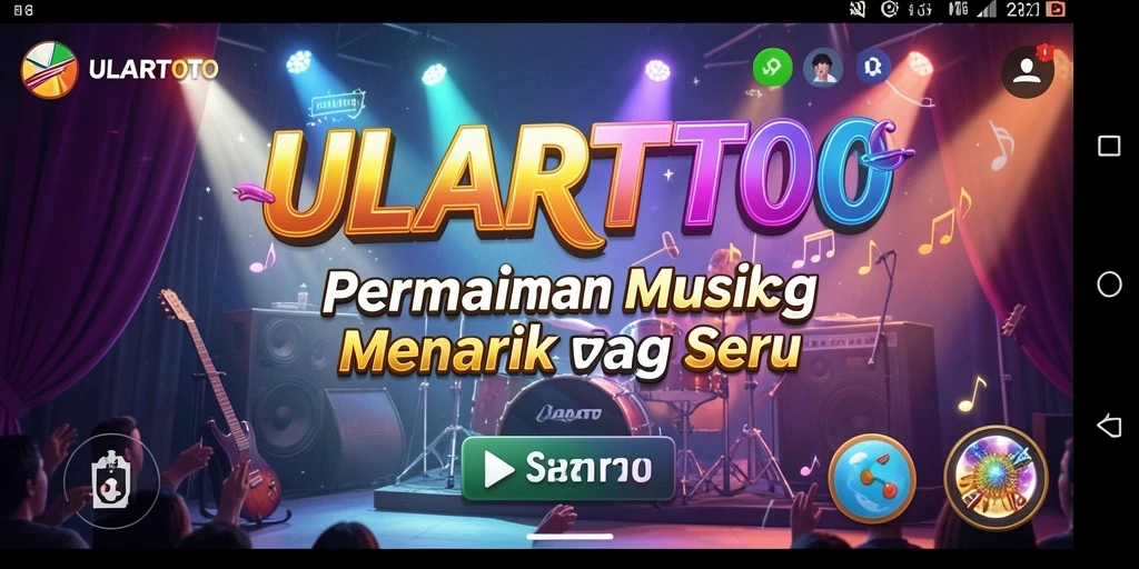 Tampilan gameplay ULARTOTO dengan ritme musik yang seru.