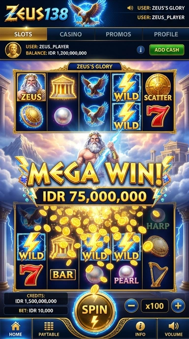 Tampilan antarmuka utama zeus138 yang mudah dipahami.